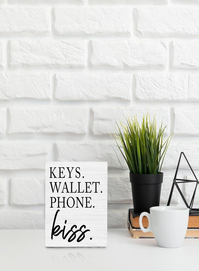 OFlich Wooden Entryway Table Decor - Box Sign for Keys, Wallet, Phone - Home Decor - Image 2
